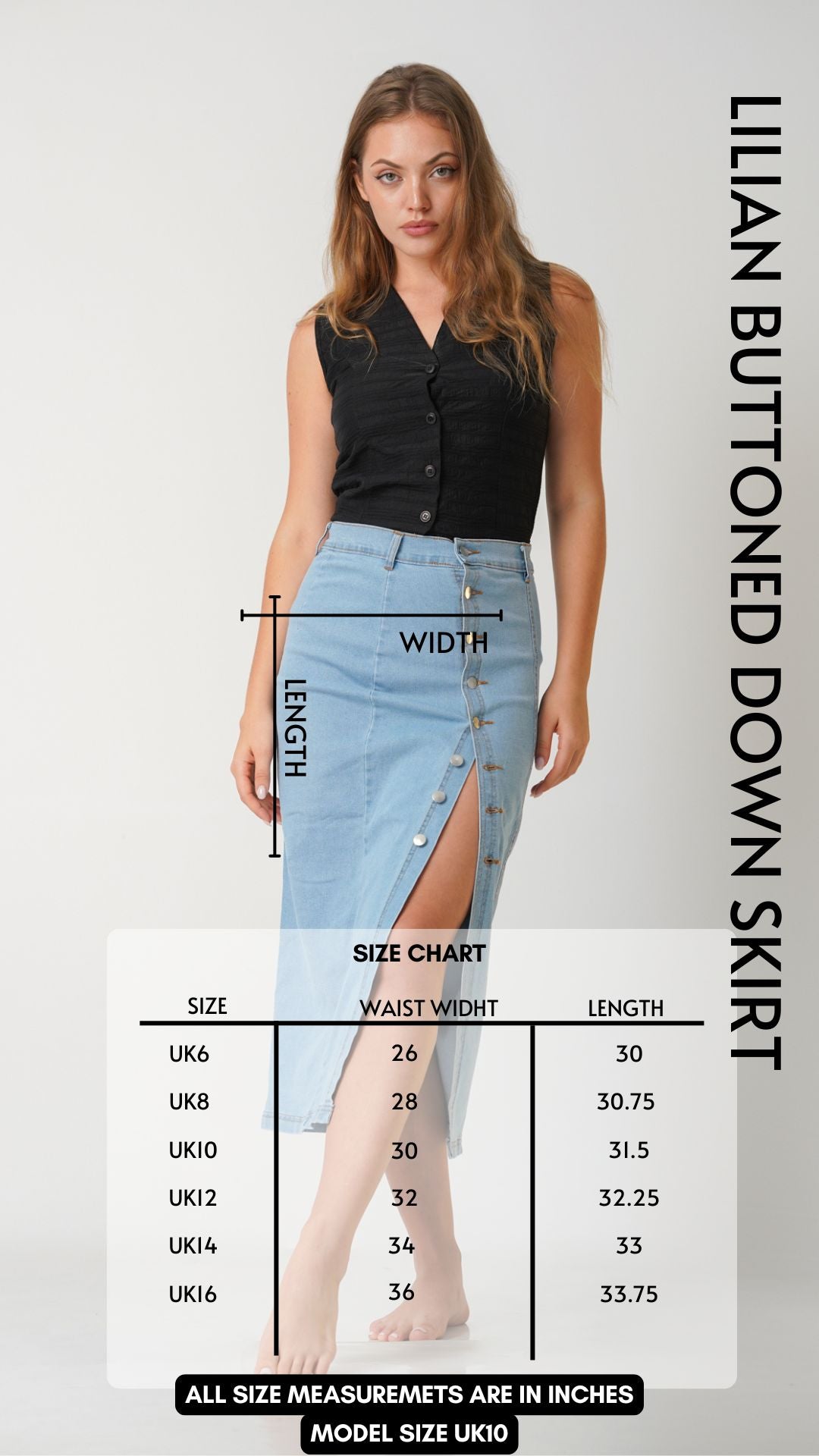 Lilian Buttoned Down Skirt