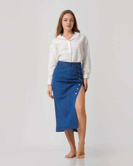 Lilian Buttoned Down Skirt