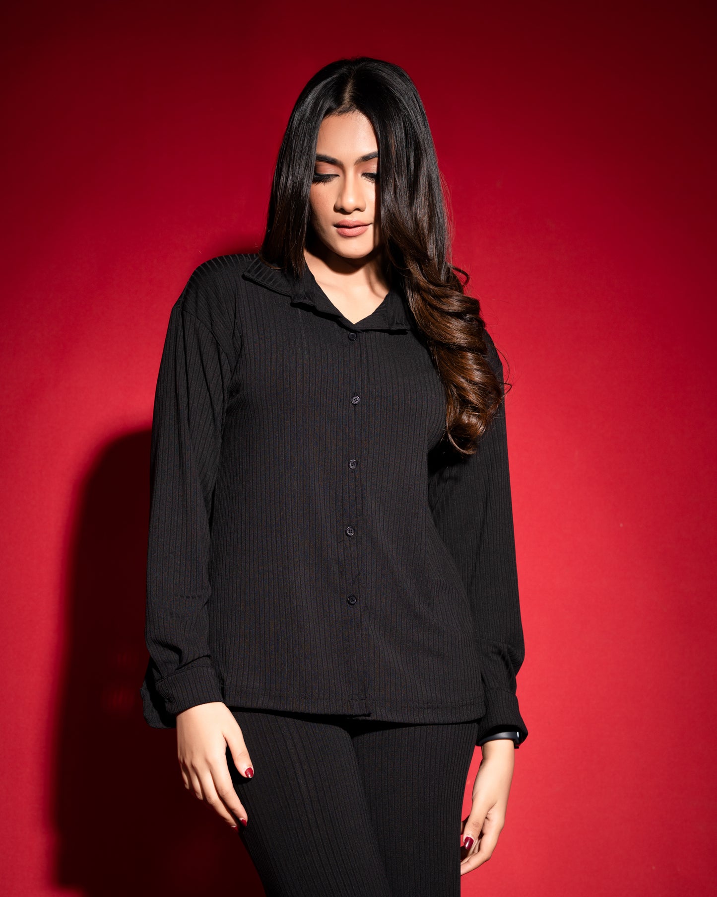 Rib Karelyn Long Sleeve Shirt