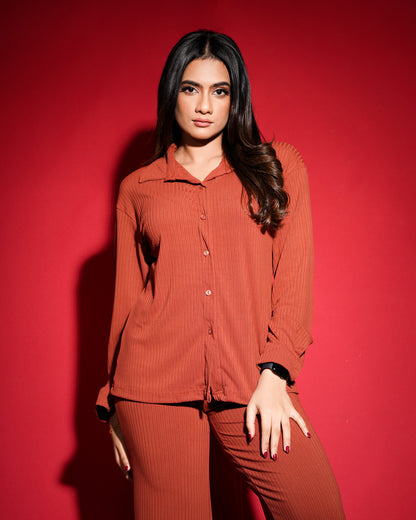 Rib Karelyn Long Sleeve Shirt