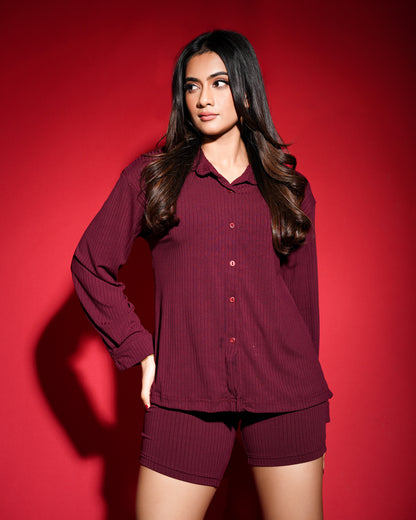 Rib Karelyn Long Sleeve Shirt