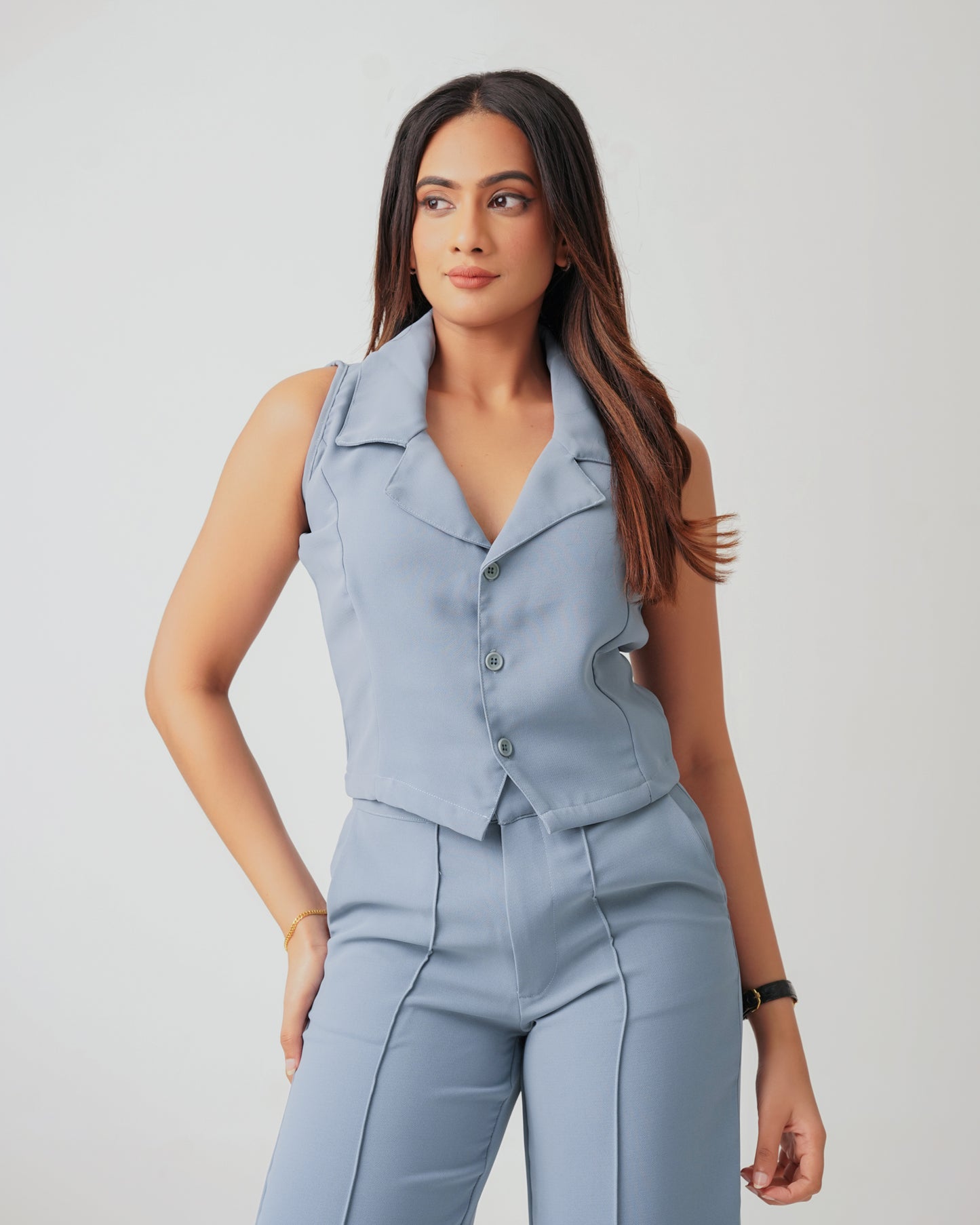 Collared Crop Waistcoat