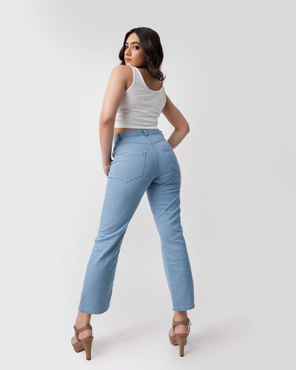 Light High Rise Straight Leg Jean