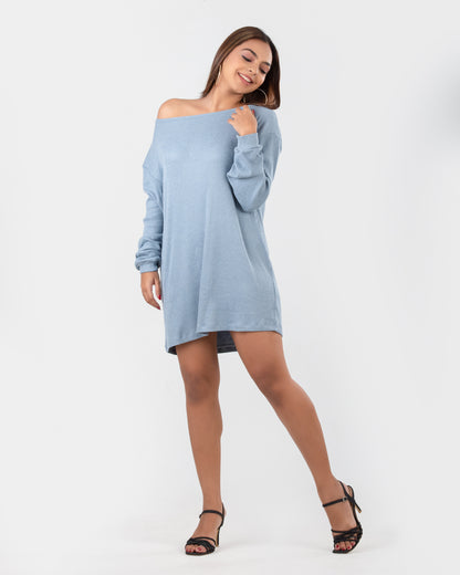 Rib Off Shoulder Dress